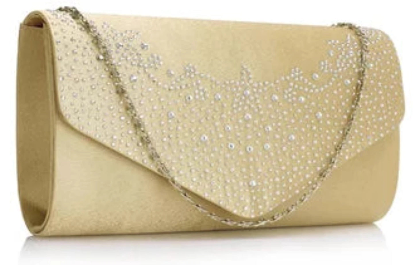 Gold satin clutch bag best sale
